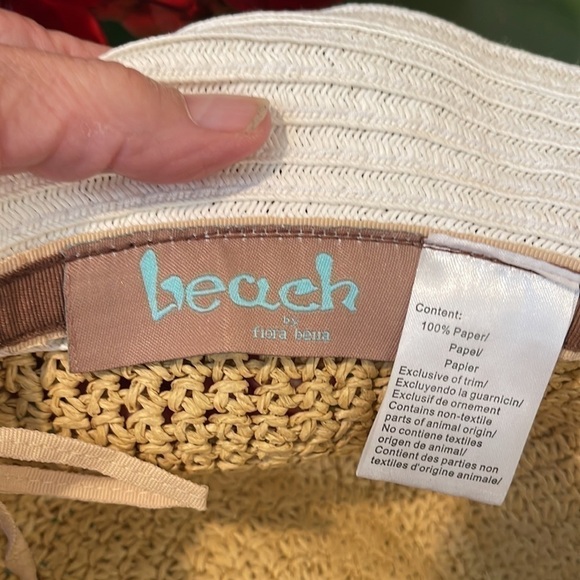 Beach by Flora Bella  tan and white straw hat